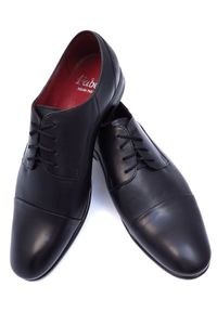 Modini - Czarne półmatowe obuwie wizytowe T94. Kolor: czarny. Materiał: skóra. Styl: wizytowy #3