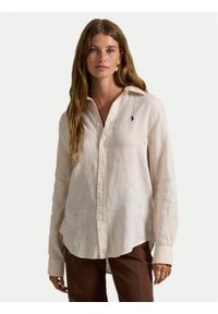 Polo Ralph Lauren Koszula 211970730511 Beżowy Classic Fit. Typ kołnierza: polo. Kolor: beżowy. Materiał: len #1