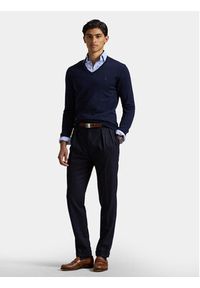 Polo Ralph Lauren Sweter 710946142001 Granatowy Slim Fit. Typ kołnierza: polo. Kolor: niebieski. Materiał: wełna #3