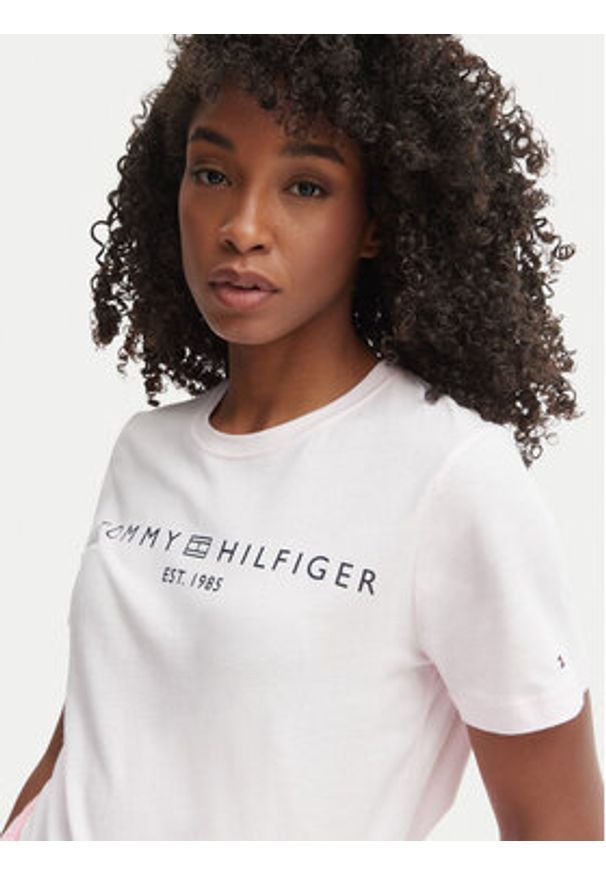TOMMY HILFIGER - Tommy Hilfiger T-Shirt WW0WW40276 Różowy Regular Fit. Kolor: różowy. Materiał: bawełna