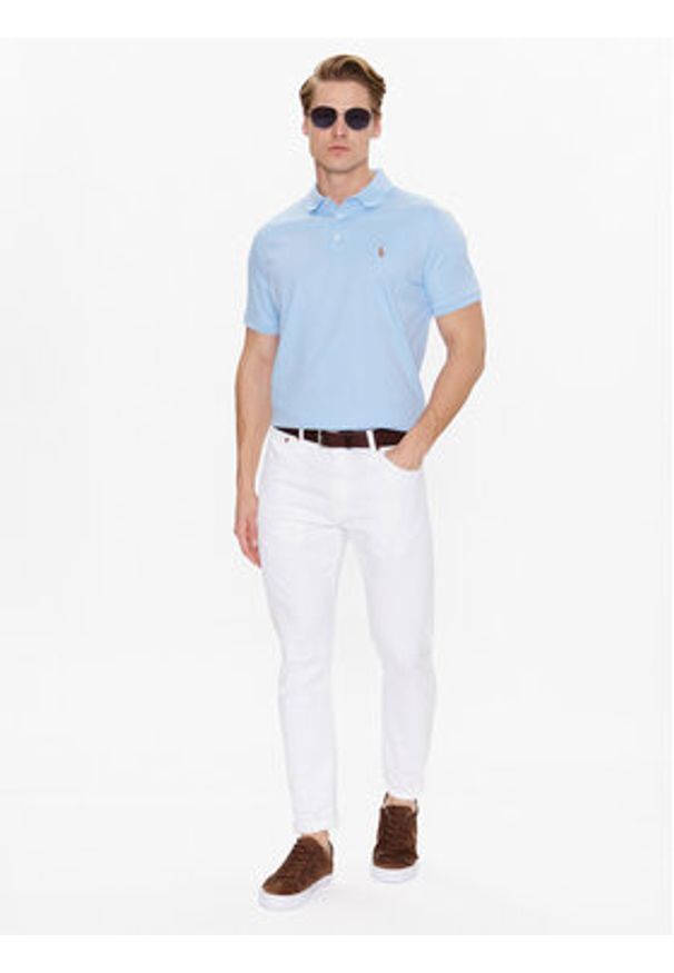 Polo Ralph Lauren Polo 710713130005 Niebieski Slim Fit. Typ kołnierza: polo. Kolor: niebieski. Materiał: bawełna