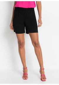bonprix - Szorty ze zrównoważonej wiskozy. Kolor: czarny. Materiał: wiskoza #1