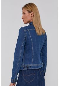 Lee Kurtka jeansowa damska przejściowa. Okazja: na co dzień. Kolor: niebieski. Materiał: jeans. Styl: casual #4