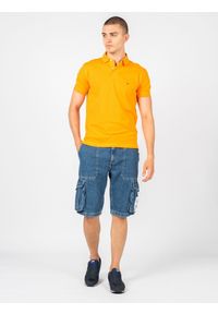 TOMMY HILFIGER - Tommy Hilfiger Koszulka Polo "Slim Fit" | MW0MW17771 | Mężczyzna | Pomarańczowy. Typ kołnierza: polo. Kolor: pomarańczowy. Materiał: bawełna, elastan. Długość rękawa: krótki rękaw. Długość: krótkie