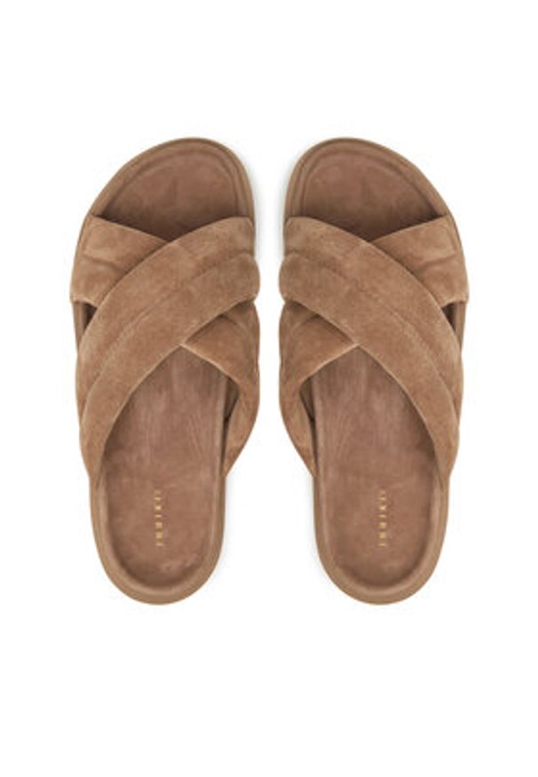 Inuikii Klapki Suede Crossed 50102-500 Beżowy. Kolor: beżowy. Materiał: zamsz, skóra