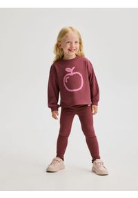 Reserved - Prążkowane legginsy - ciemnobrązowy. Kolor: brązowy. Materiał: prążkowany