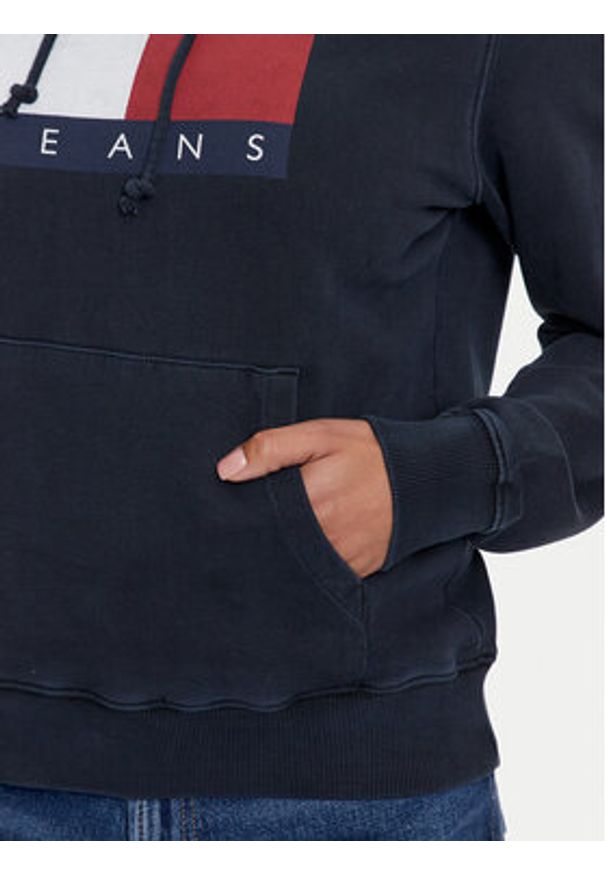 Tommy Jeans Bluza Flag DW0DW18654 Granatowy Regular Fit. Kolor: niebieski. Materiał: bawełna