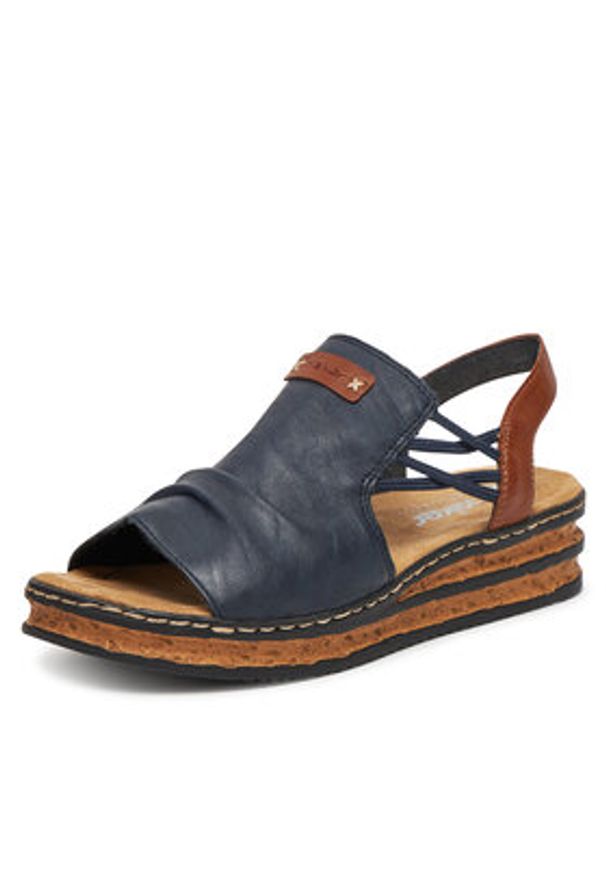 Rieker Sandały CEO-62962-14 Granatowy. Kolor: niebieski. Materiał: skóra