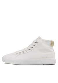 TOMMY HILFIGER - Tommy Hilfiger Sneakersy Essential Highcut Sneaker FW0FW07120 Biały. Kolor: biały. Materiał: materiał #6