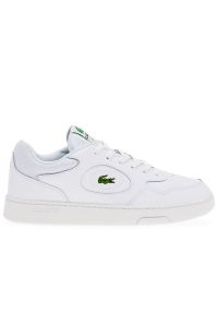 Buty Lacoste Lineset 746SMA0045-21G - białe. Okazja: na co dzień. Zapięcie: sznurówki. Kolor: biały. Materiał: skóra, guma. Szerokość cholewki: normalna. Wzór: aplikacja