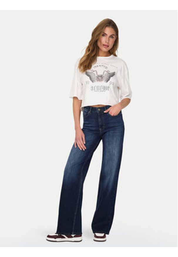 only - ONLY Jeansy Madison 15318405 Granatowy Wide Leg. Kolor: niebieski