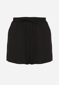 Born2be - Czarne Szorty z Wysokim Stanem i Gumką w Pasie Mevaraia. Stan: podwyższony. Kolekcja: plus size. Kolor: czarny. Sezon: lato. Styl: klasyczny, elegancki #4