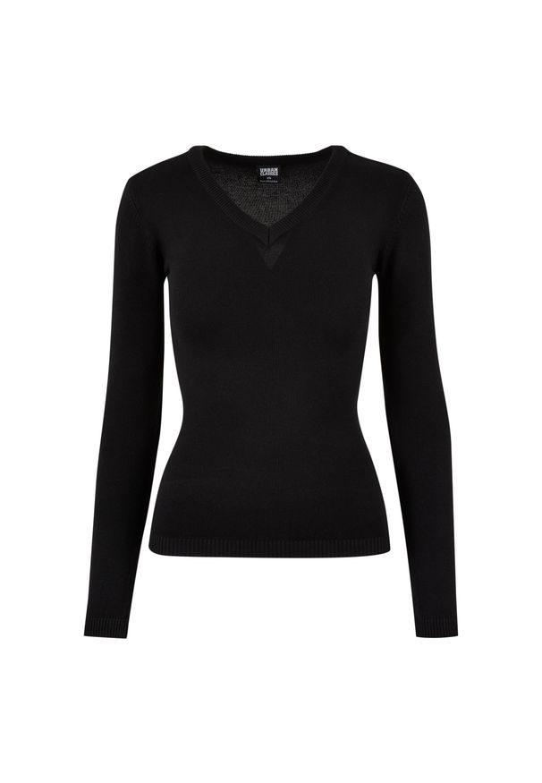 Damski sweter z dekoltem w szpic Urban Classics. Kolor: czarny. Materiał: nylon, wiskoza, polar. Sezon: zima