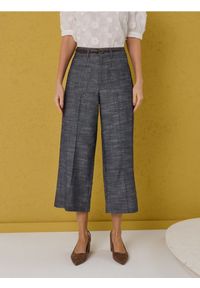 Sinsay - Spodnie cullote z domieszką lnu - niebieski. Kolor: niebieski. Materiał: len #1