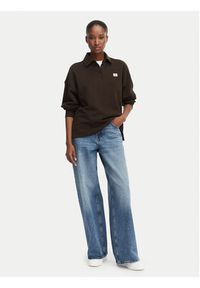Calvin Klein Jeans Polo LV047G230G Brązowy ciemny Relaxed Fit. Typ kołnierza: polo. Kolor: brązowy. Materiał: bawełna #3