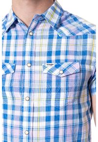 Wrangler - KOSZULA MĘSKA KRÓTKI RĘKAW WRANGLER SS WESTERN SHIRT TURKISH SEA W5A246D86 112130000. Długość rękawa: krótki rękaw. Długość: krótkie. Wzór: kratka #8