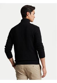 Polo Ralph Lauren Sweter 710859939003 Czarny Regular Fit. Typ kołnierza: polo. Kolor: czarny. Materiał: bawełna