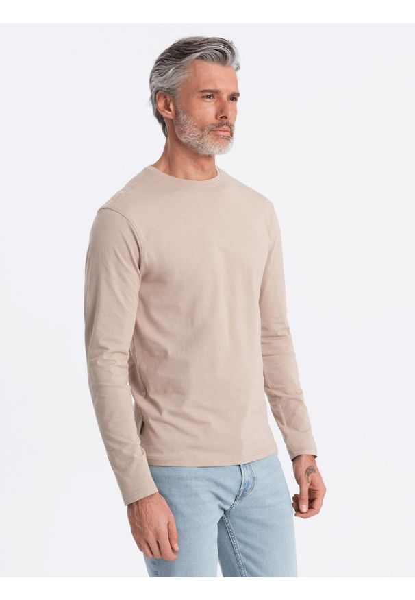 Ombre Clothing - Zestaw longsleeve męski z długim rękawem 2-pak - mix V9 Z43 - XXL. Kolor: zielony. Materiał: bawełna, materiał, skóra. Długość rękawa: długi rękaw. Długość: długie. Wzór: aplikacja, gładki, jednolity