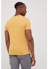 Superdry t-shirt bawełniany kolor żółty melanżowy. Kolor: żółty. Materiał: bawełna. Wzór: melanż