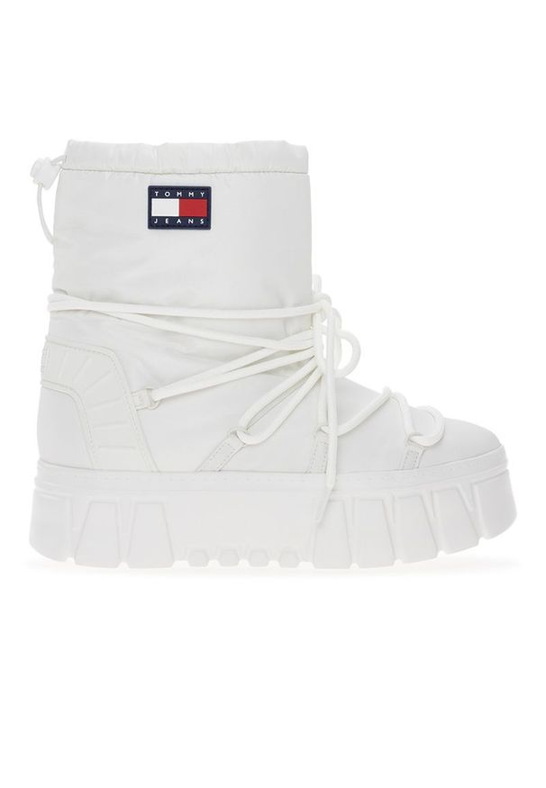 Buty Tommy Jeans Hybrid Boot EN0EN02601-YBL - białe. Kolor: biały. Materiał: poliester, materiał, guma. Szerokość cholewki: normalna. Sezon: zima