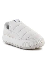 Buty do chodzenia damskie Puma Mayu. Zapięcie: bez zapięcia. Kolor: biały, wielokolorowy. Materiał: guma, materiał, tkanina, syntetyk. Szerokość cholewki: normalna. Sport: turystyka piesza