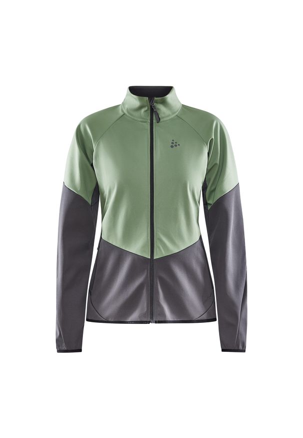 Damska wiatrówka Craft Glide. Kolor: zielony. Materiał: softshell. Sport: turystyka piesza, fitness