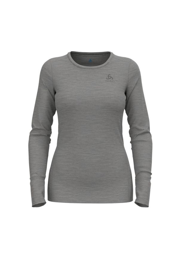 Odlo - Koszulka termoaktywna z długim rękawem damska ODLO z wełną merino. Kolor: szary. Materiał: wełna. Długość rękawa: długi rękaw. Długość: długie. Sport: bieganie