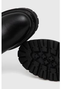 GOE - Sztyblety skórzane. Nosek buta: okrągły. Kolor: czarny. Materiał: skóra #4