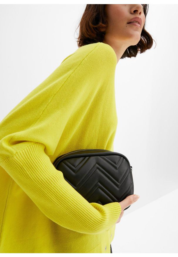 bonprix - Sweter ponczo z oczkami. Kolor: zielony
