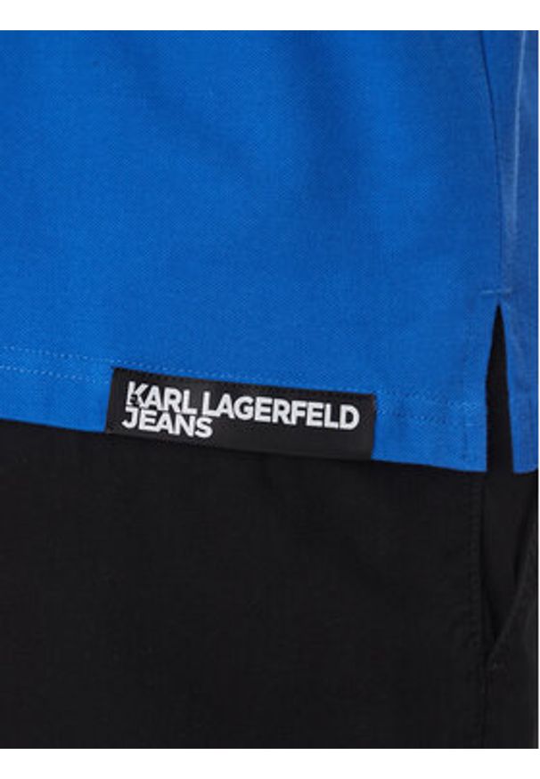 Karl Lagerfeld - KARL LAGERFELD Polo A2M17094 Niebieski Regular Fit. Typ kołnierza: polo. Kolor: niebieski. Materiał: bawełna