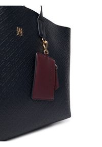 TOMMY HILFIGER - Tommy Hilfiger Torebka Th Icon Tote Mono AW0AW18174 Granatowy. Kolor: niebieski. Materiał: skórzane #3