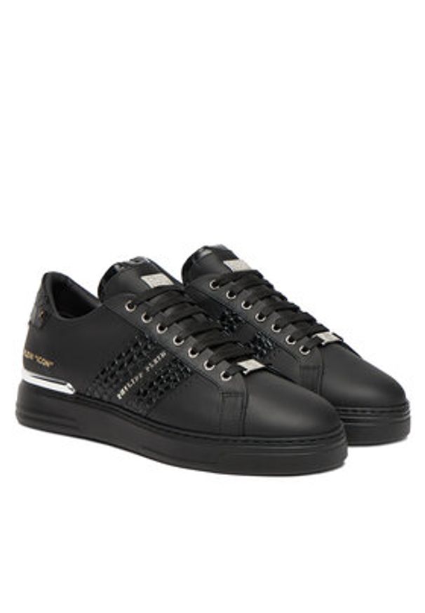 Philipp Plein - PHILIPP PLEIN Sneakersy FAES USC0809 PLE075N Czarny. Kolor: czarny. Materiał: skóra