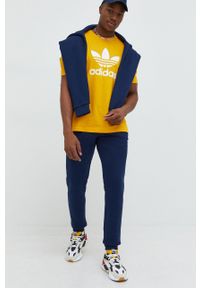 adidas Originals spodnie dresowe męskie kolor granatowy z aplikacją. Kolor: niebieski. Materiał: dresówka. Wzór: aplikacja #2