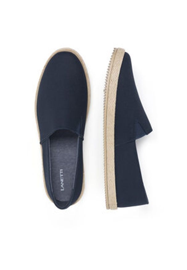 Lanetti Espadryle MF1594-1 Granatowy. Kolor: niebieski. Materiał: materiał