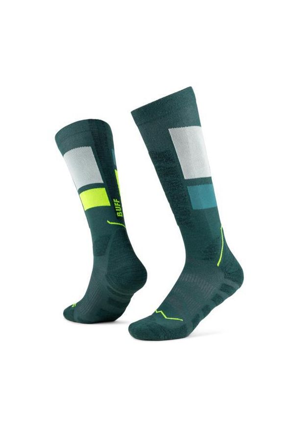 Buff - Skarpetki sportowe dla dorosłych Thermonet Over The Calf Socks. Kolor: zielony. Materiał: poliamid, elastan. Sport: narciarstwo