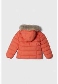TOMMY HILFIGER - Tommy Hilfiger kurtka puchowa dziecięca kolor pomarańczowy. Okazja: na co dzień. Kolor: pomarańczowy. Materiał: puch. Styl: casual #2