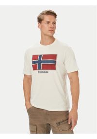 Napapijri T-Shirt S-Flag Tiki Ss NP0A8A6IN1A1 Biały Regular Fit. Kolor: biały. Materiał: bawełna #1