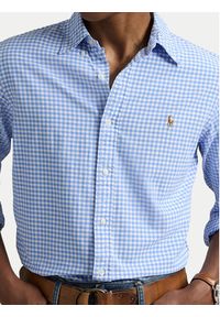 Polo Ralph Lauren Koszula 710853129002 Błękitny Custom Fit. Typ kołnierza: polo. Kolor: niebieski. Materiał: bawełna #4