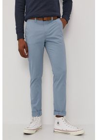 Tom Tailor - Spodnie. Kolor: niebieski. Materiał: tkanina. Wzór: gładki #1
