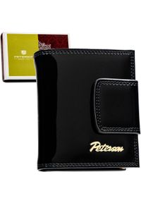 Mały portfel Peterson PTN LJ-42329 czarny. Kolor: czarny. Materiał: skóra