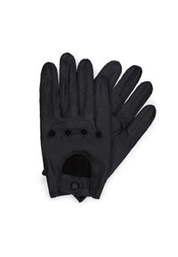 Wittchen - Męskie rękawiczki skórzane samochodowe czarne. Kolor: czarny. Materiał: skóra. Sezon: wiosna, jesień, zima. Styl: rockowy, klasyczny, elegancki #1