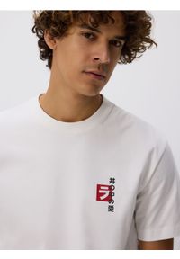 Reserved - T-shirt comfort z nadrukiem - biały. Kolor: biały. Materiał: bawełna, dzianina. Wzór: nadruk