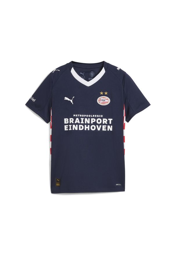 Puma - Młodzieżowa koszulka wyjazdowa PSV Eindhoven 25/26 PUMA. Kolor: biały, niebieski, wielokolorowy. Sport: piłka nożna