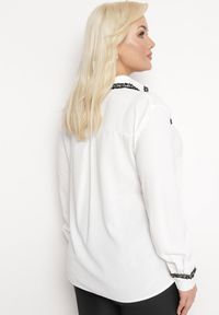 Born2be - Biała Koszula Oversize z Koronką Alleio. Kolor: biały. Materiał: koronka. Wzór: koronka