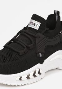 Born2be - Czarne Sneakersy Meridess. Zapięcie: bez zapięcia. Kolor: czarny. Materiał: jeans, materiał, guma. Szerokość cholewki: normalna. Wzór: nadruk, napisy, aplikacja, kolorowy. Obcas: na platformie #3