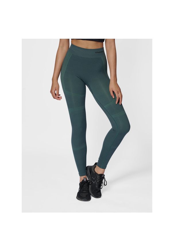 Legginsy damskie Hummel hmlMT. Kolor: zielony. Materiał: materiał. Sport: joga i pilates, fitness