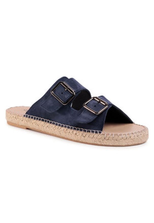 QUAZI Espadryle QZ-63-04-000623 Granatowy. Kolor: niebieski. Materiał: skóra, zamsz