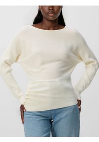 Reserved - Sweter z wiskozą - kremowy. Kolor: kremowy. Materiał: wiskoza #1