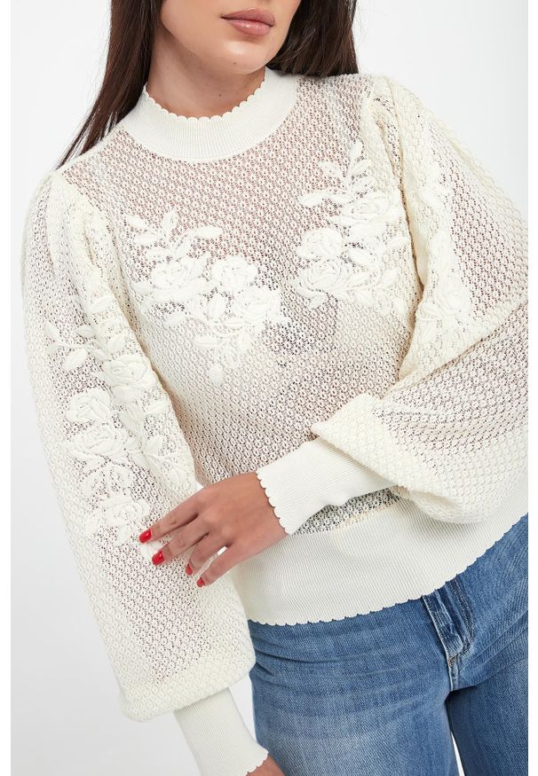Twinset Milano - Sweter damski ażurowy TWINSET. Wzór: ażurowy