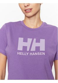 Helly Hansen T-Shirt Logo 34112 Fioletowy Regular Fit. Kolor: fioletowy. Materiał: bawełna #5